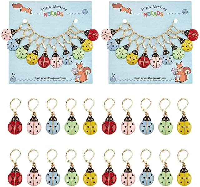 lockable colored stitch markers - made of metal - 20 pieces - Lady