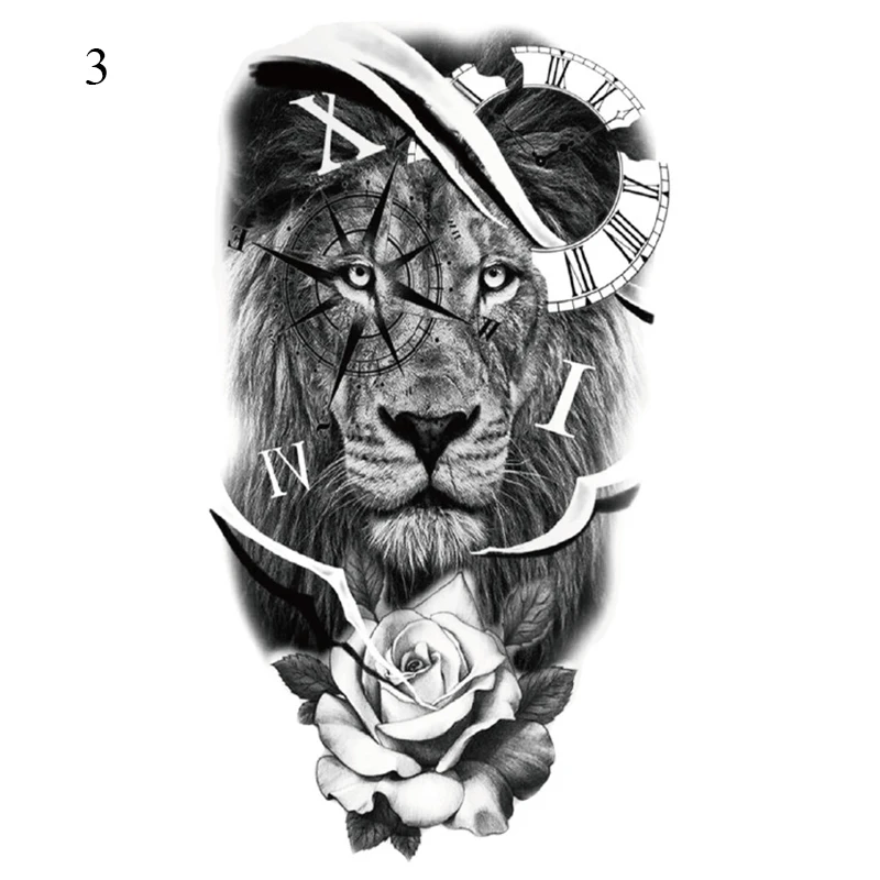 Amazon.com : Large Full Arm Sleeve Tattoo Lion Animal Forest Waterproof  Temporary Tatoo Sticker Robot Men Women Tiger Wings Tatto : Beauty &  Personal Care