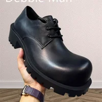 Big Toe Man Thick Bottom Derby Shoes Fashion Men Casual Bussiness Dress Shoe 5
