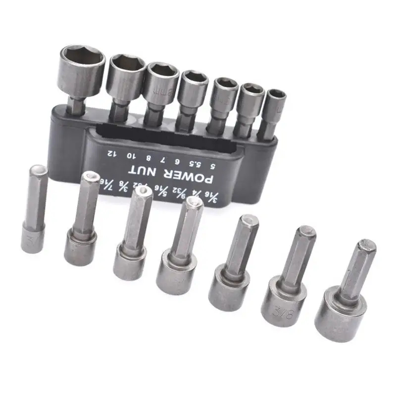 

Hexagonal Nut Socket Set Hexagonal Nut Socket Set Socket For Wrench Screw 1/4 Driver Hex