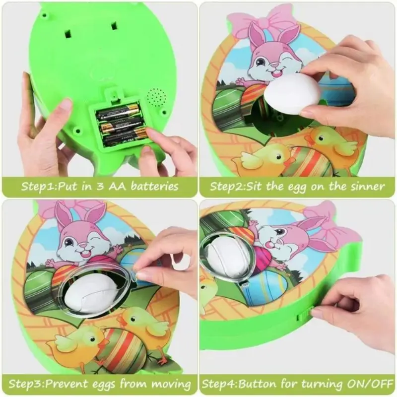 Easter Egg Decorating Kit Diy Graffiti Electric Rotating Machine With Lights Music Painter Rabbit Egg Painting Machine for easter egg decorating kit