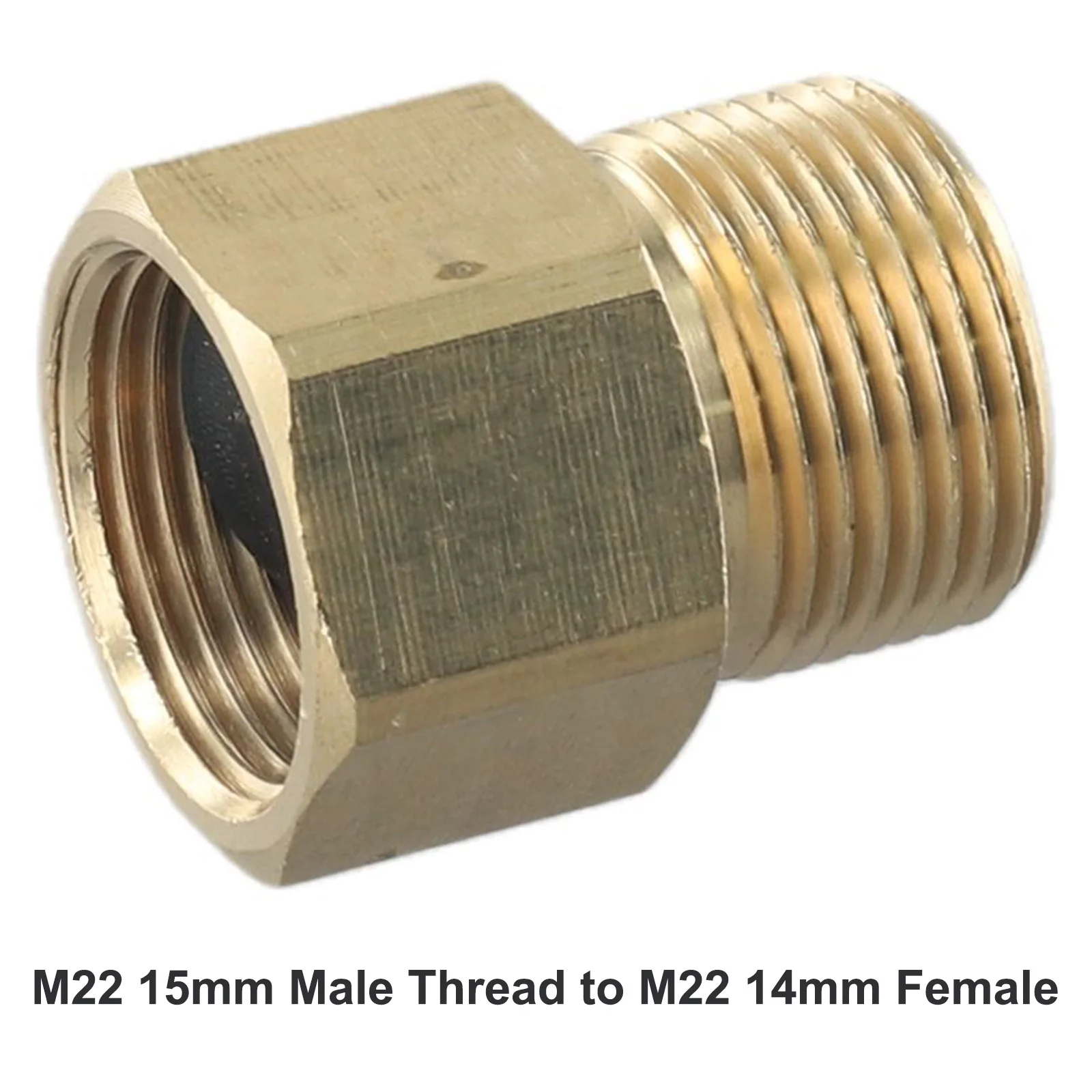 

Pressure Washer Adapter Metric Adapter Parts Universal 1 Pc 4500 PSI Accessories Brass Fittings M22 14mm Female