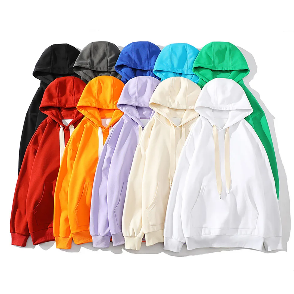 

2023 Spring Autumn New Hooded Sweatshirts American Oversize Loose Trend Hoodies Fashion Solid Color Man & Women Unisex Pullovers