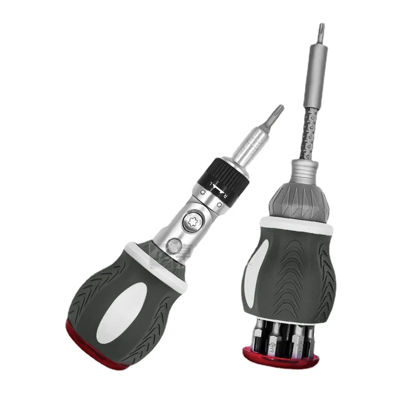 

New upgraded ratchet screwdriver semi-automatic multifunctional set for home use with multiple angles and cross shaped design