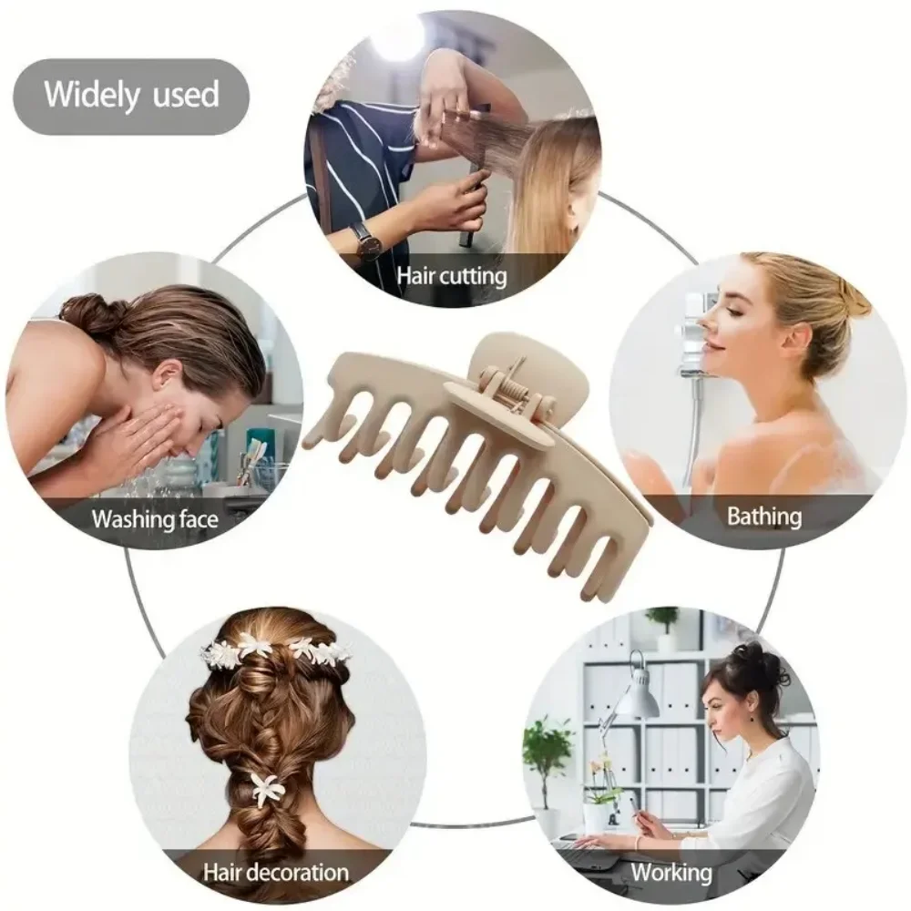 Hair Claw 6Pcs Women Fashion Claw Clip Set Large Multiple Styles Korean For Girls Shark Clips Barrette Hair Accessories