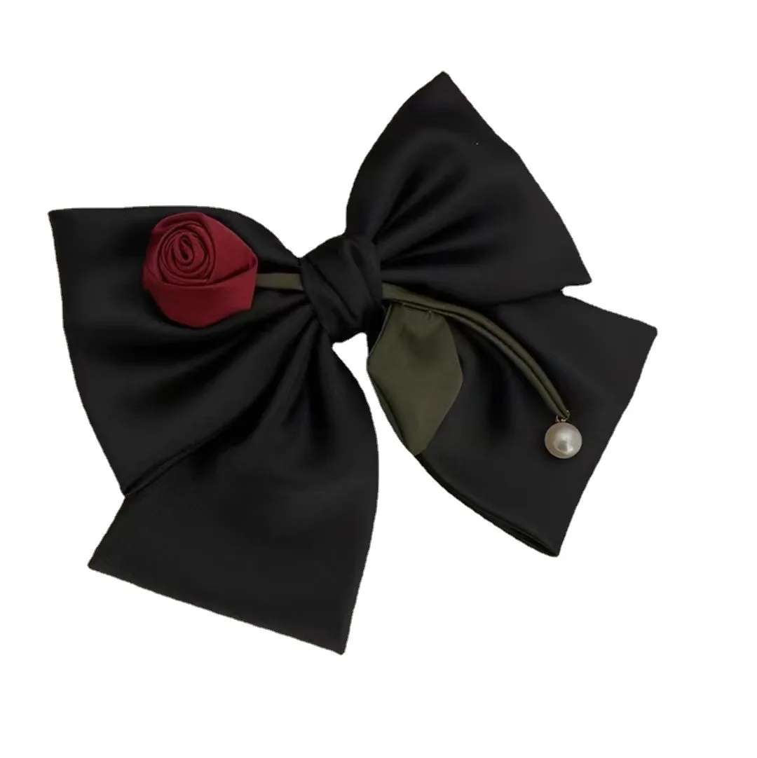Barrette Pince à Cheveux Noeud En Tissu Satin, Dentelle, Perle Ou Chat - CH08