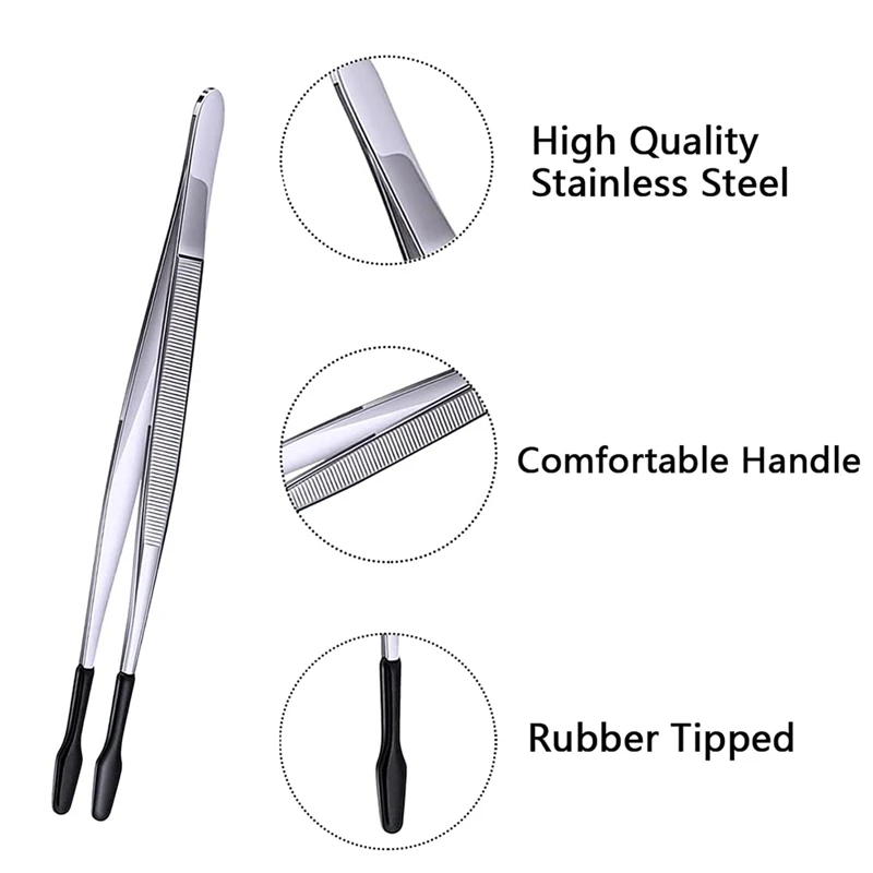 6 Pieces Rubber Tipped Tweezers PVC Stainless Steel Tips Tweezers for  Jewelry Hobby Industrial Hobby Craft - AliExpress