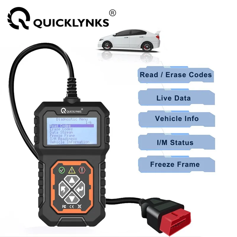 QUICKLYNKS T31 Car Full OBD2/EOBD Scanner Check Auto Engine System Diagnostic Tools Automotive Professional Code Reader Scanner