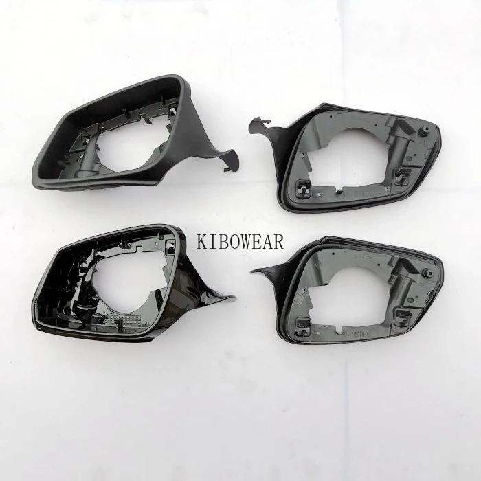 BMW 5 6 7 시리즈 F10 F11 F18 GT F07 F06 F12 F13 F01 F02용 자동차 사이드 미러 커버 프레임 홀더 유리 트림 (1개) 방향지시등 포함