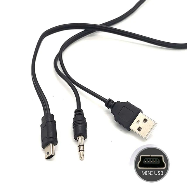 2 In 1 USB Cable 3.5mm Jack AUX Cable+USB Male Mini USB 5 Pin Charge for  Bluetooth Player Portable Speaker Date Cable Audio Wire - AliExpress