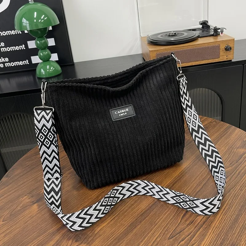 Versatile Women's Corduroy Crossbody Shoulder Bag, Suitable for Holding Tablets, Mobile Phones, Books, travel, Mother's Day Gift