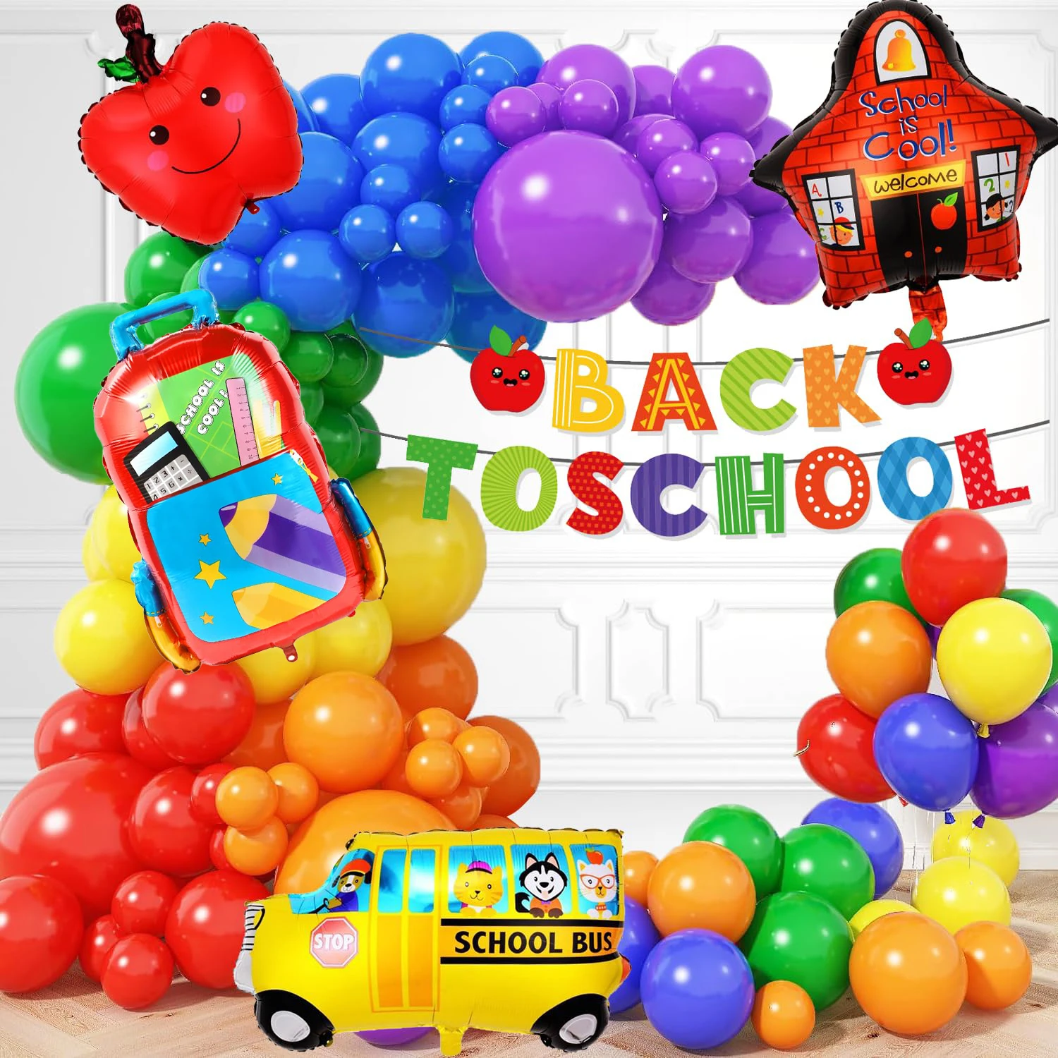 104Pcs Kit Arco Palloncini Compleanno 1 Anno Bimbo Elefante Blu Palloncino Alluminio Scatole Palloncini Lettere Decorazioni Striscione Buon Compleanno Elefante Blu Decorazioni Compleanno 1 Anno Bimbo
