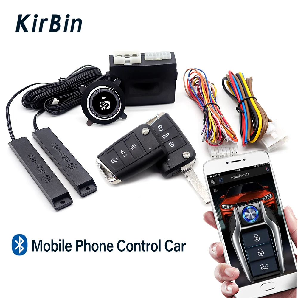 12v Car Alarm Security Protection App Key Remote Control Engine