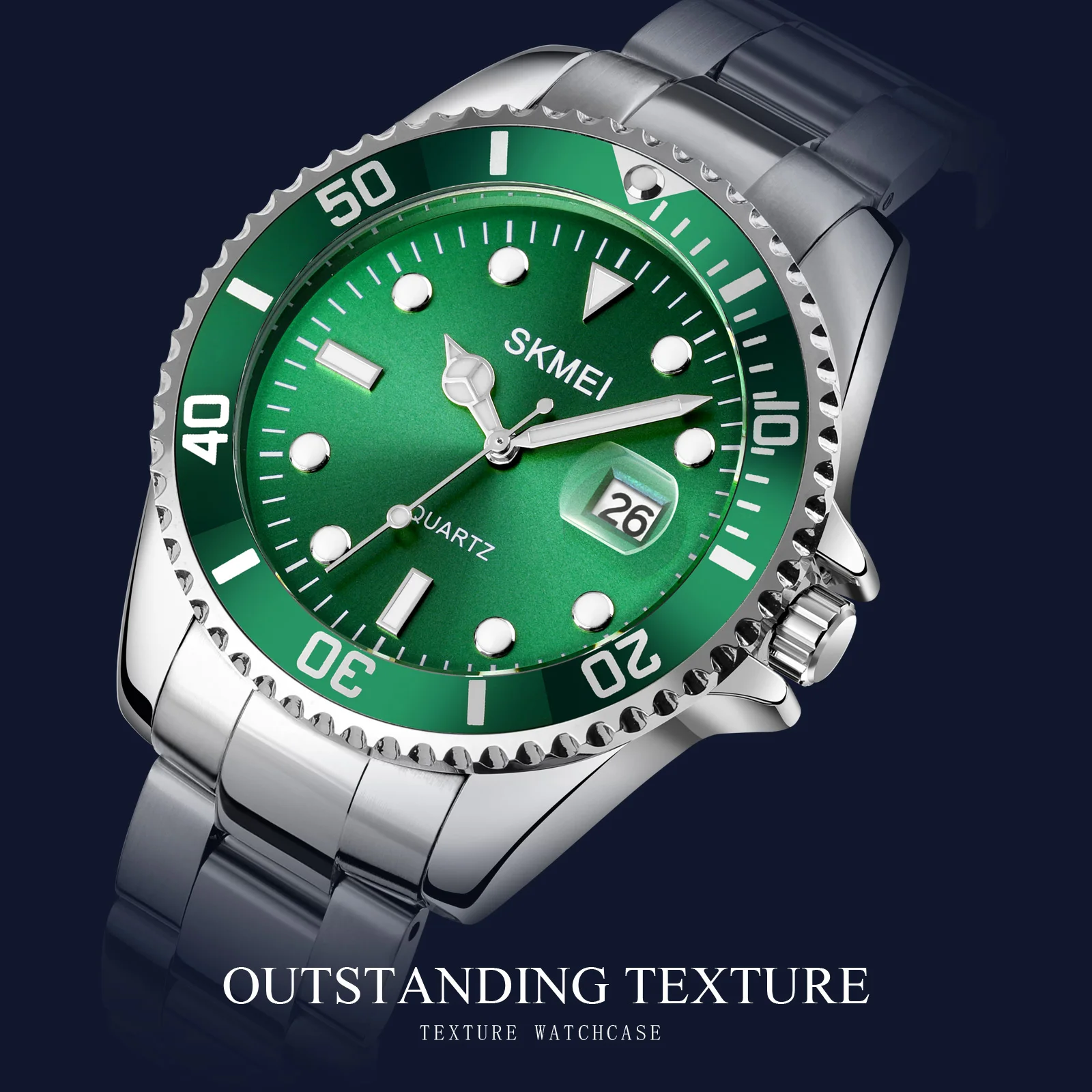 SKMEI Brand Luxurious Green Water Ghost Water Men's Watch Famous Business  Light Energy Luminous Calendar Steel Belt1779 custom bio magnetic energy fashion jewelry bracelets health stainless steel bracelet women bracelet