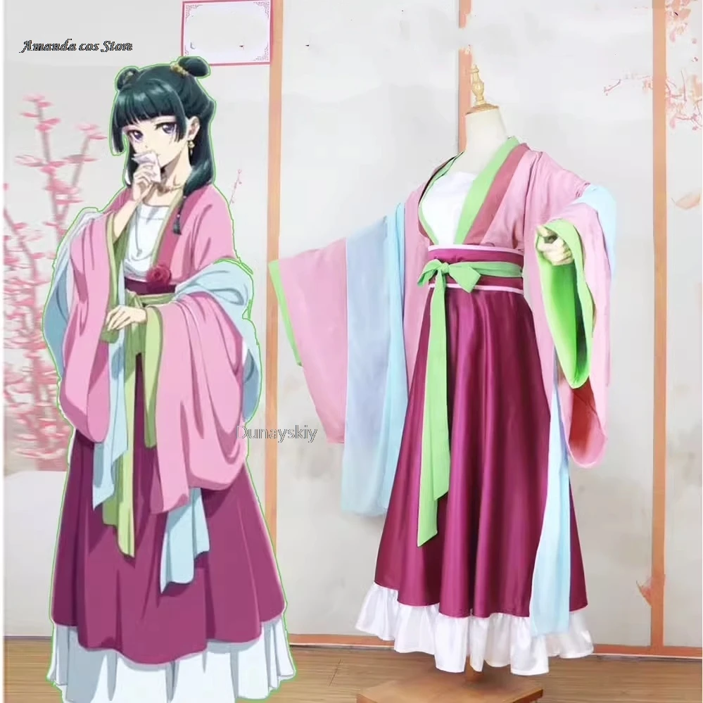 Maomao Costume Cosplay Anime The Apothecary Diaries Hanfu Antiquariato Uniforme Collana Orecchini Forcine Ragazze Donne