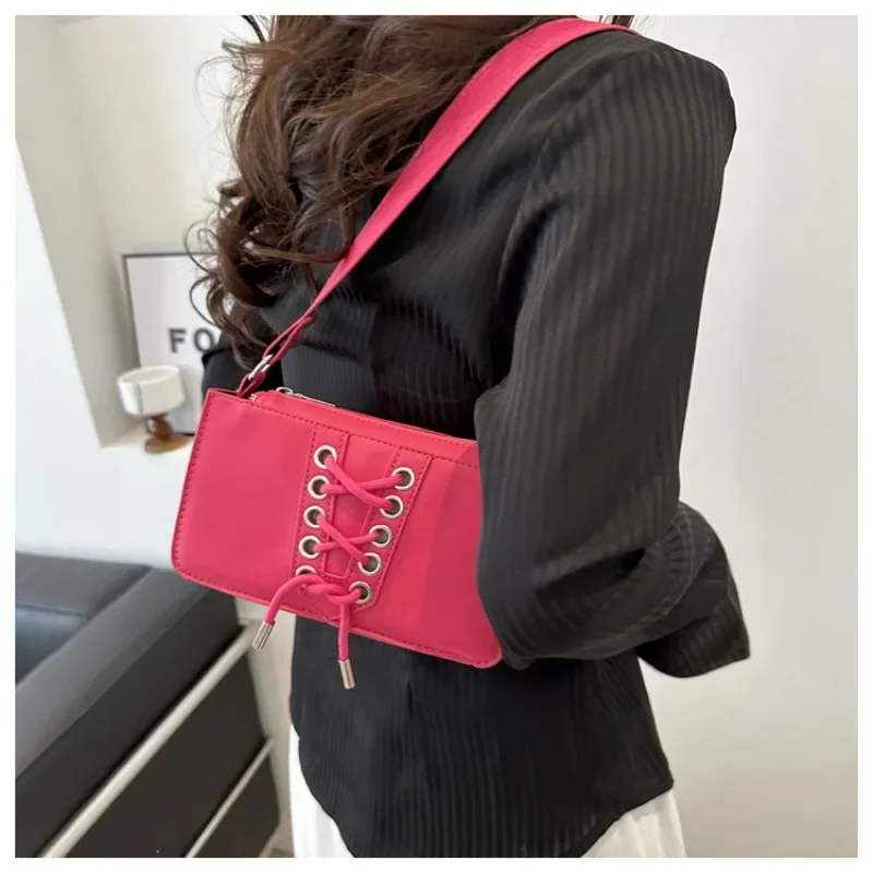 

BAO Fashion Shoelaces Underarm Shoulder Bag Spring 2024 New Trendy Shoulder Bag Trendy Internet Celebrity Niche Women's Bag