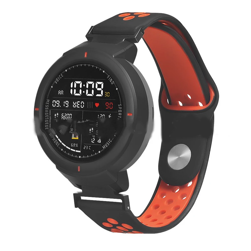 

Silicone Strap For Amazfit Verge Smart Watch Band Women Men Breathable Black Connector Bracelet For Xiaomi Huami Amazfit Verge