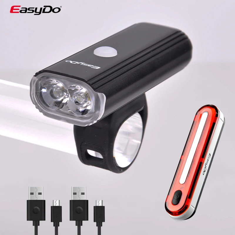 Easydo Bike Headlight Rear Flashlight for Bike Lights for Bicycle Head Front Light with Taillight MTB Road Cycling  Accessories