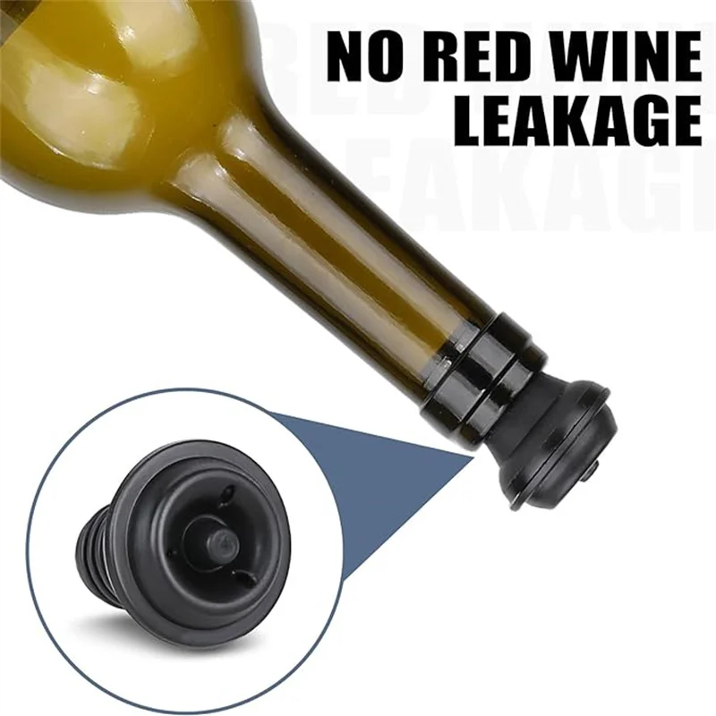 Wine Stopper Wine Stoppers Wine Preserver Vacuum Air Pump Wine Bottle Stoppers Durable Stainless Steel Construction Airtight Leak-Proof Seal