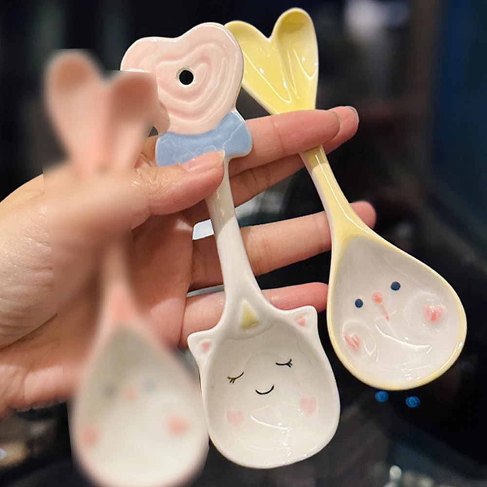 손으로 그린 믹싱 스푼, 독특한 디자인, 절묘한 트렌드, 눈길을 끄는 베스트셀러 선물, 커트레이 디저트 스푼