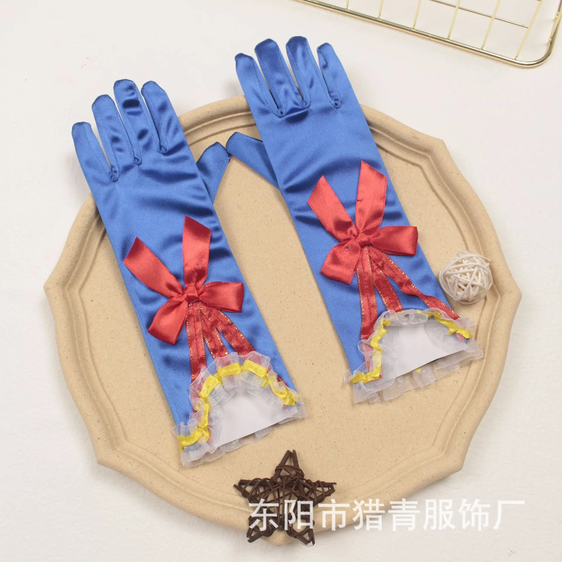 Girls Princess Accessories Satin Bow Elsa Cinderella Gloves for Costume Children Birthday Halloween Party Cosplay Gift princess accessories set,girls satin gloves