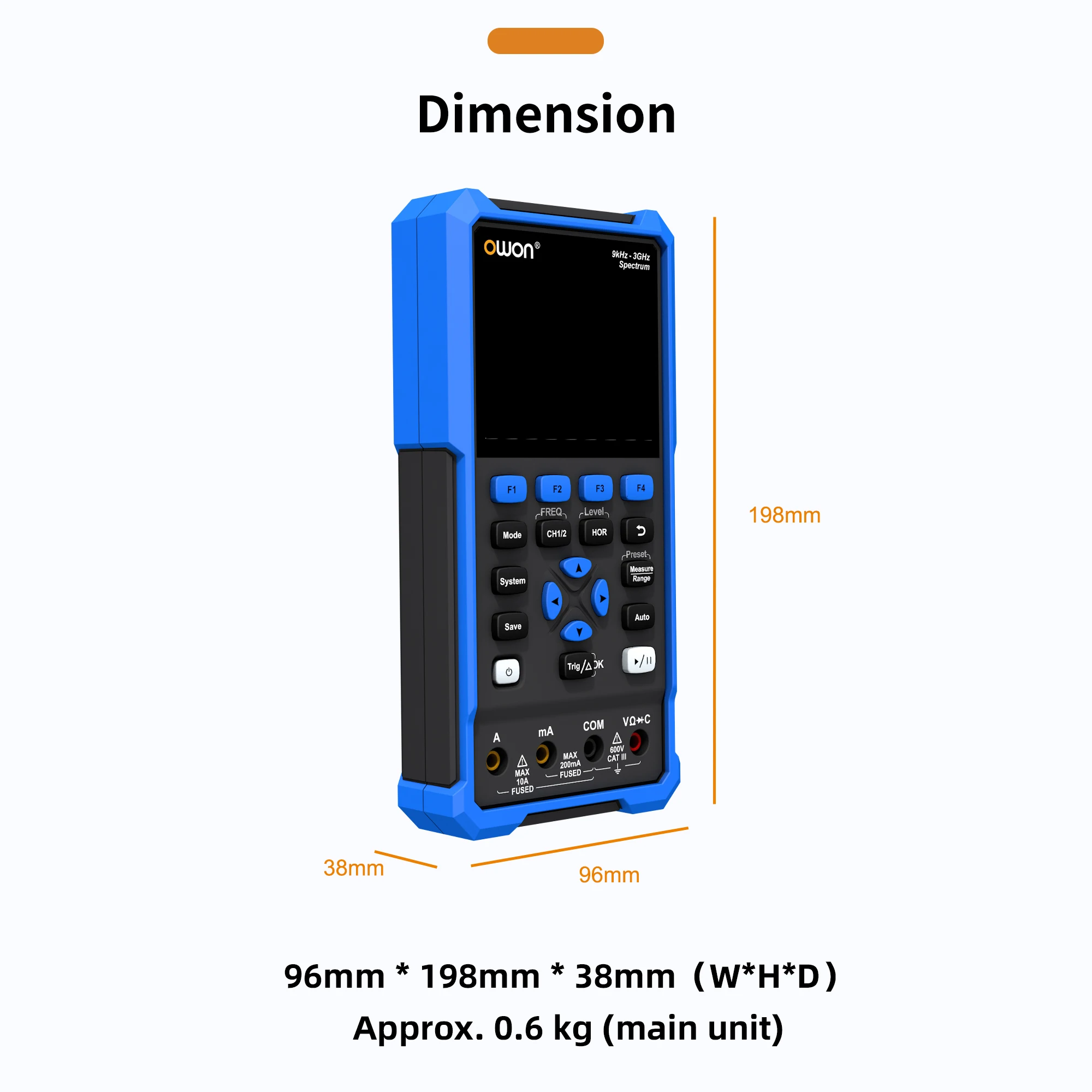 HSA2320 HSA2105 Handheld Spectrum Analyzer, 1.5G/3G Oscilloscope, 50 - 200M Band