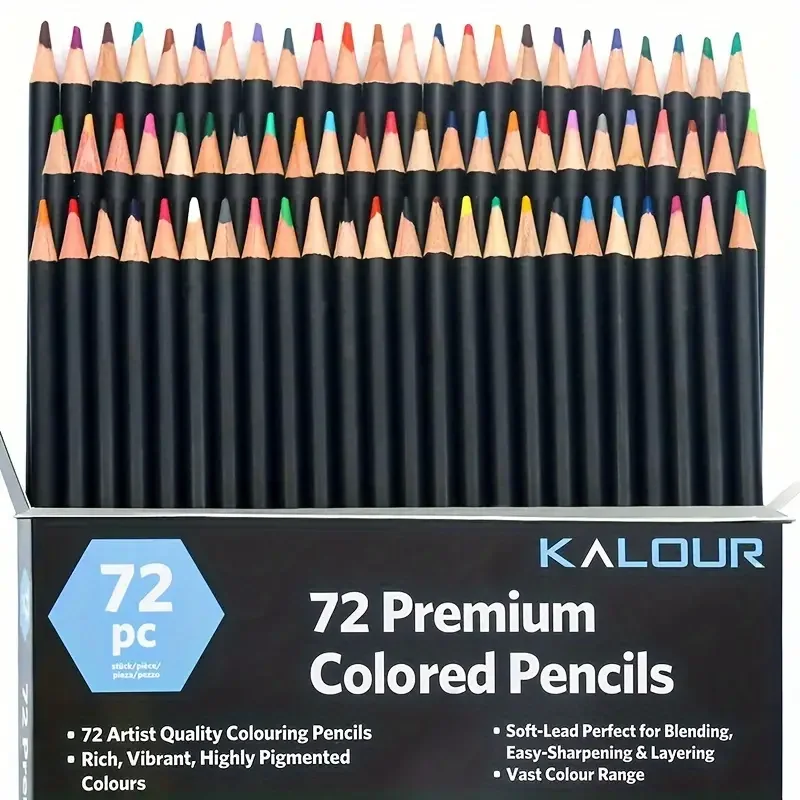 Color pencils 72 Color Oil-based Color Pencils Erasable Color Pencils Pencil Set Drawing Kit Coloring Book Sketch Illustration w 2