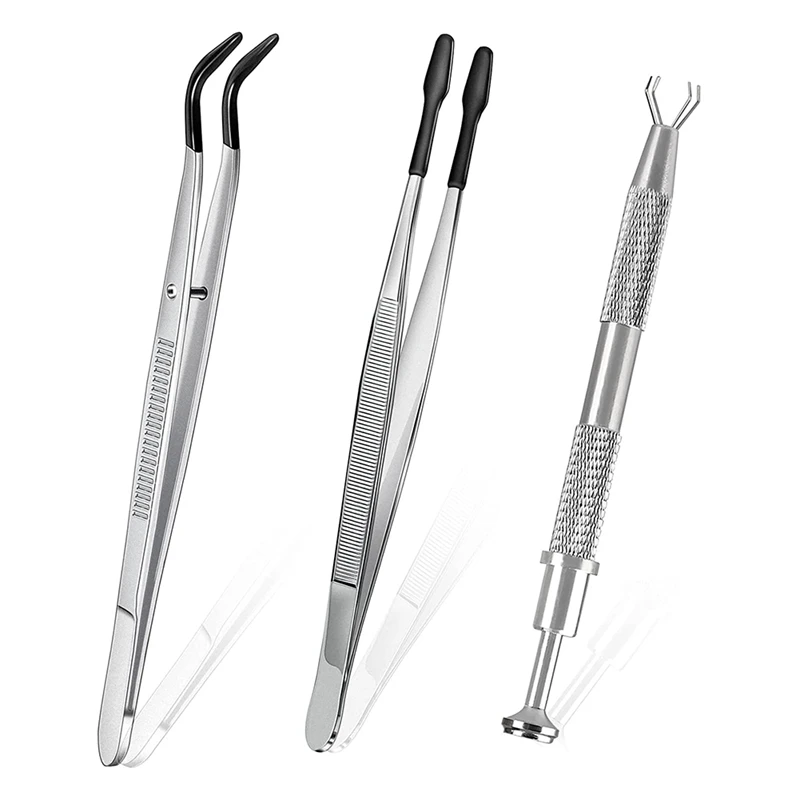 Rubber Tipped Tweezers, 4 Prongs Holder Diamond Claw Tweezers For DIY