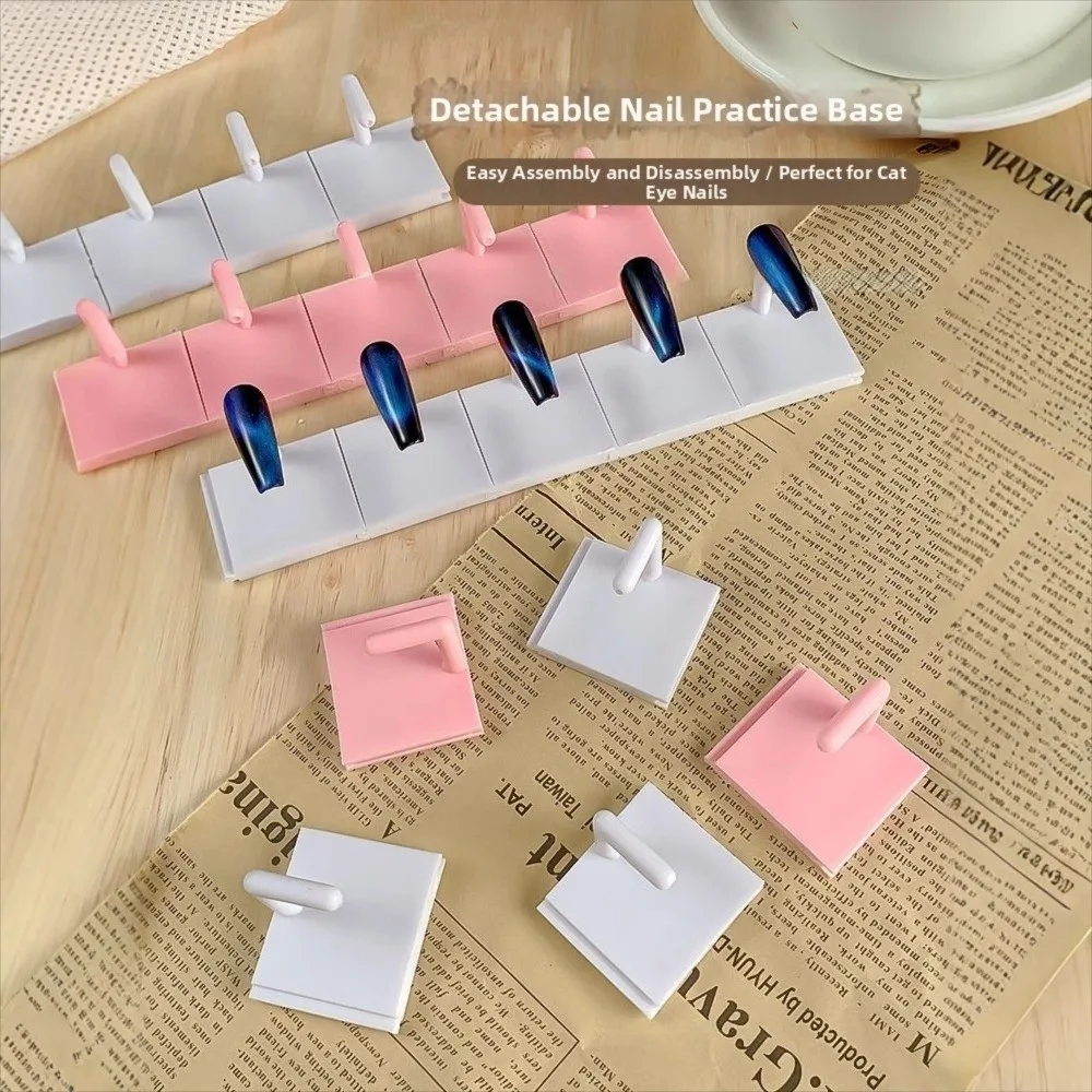 10개 분리형 네일 연습용 디스플레이 스탠드 캣츠아이 흡착 네일 폴리쉬 컬러 디스플레이 프레스온 네일 디스플레이 베이스