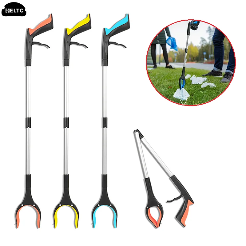 1PCS 81cm Foldable Litter Clip Portable Long Handle Picker Arm Extender Garden Garbage Grabber Pick Up Tools