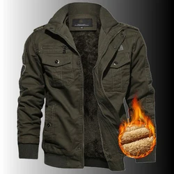 Plus Size 6XL Winter Thick Warm Military Jacket Men Outwear Cotton Windbreaker Jackets Male Wool Liner Hooded Parkas Hombre