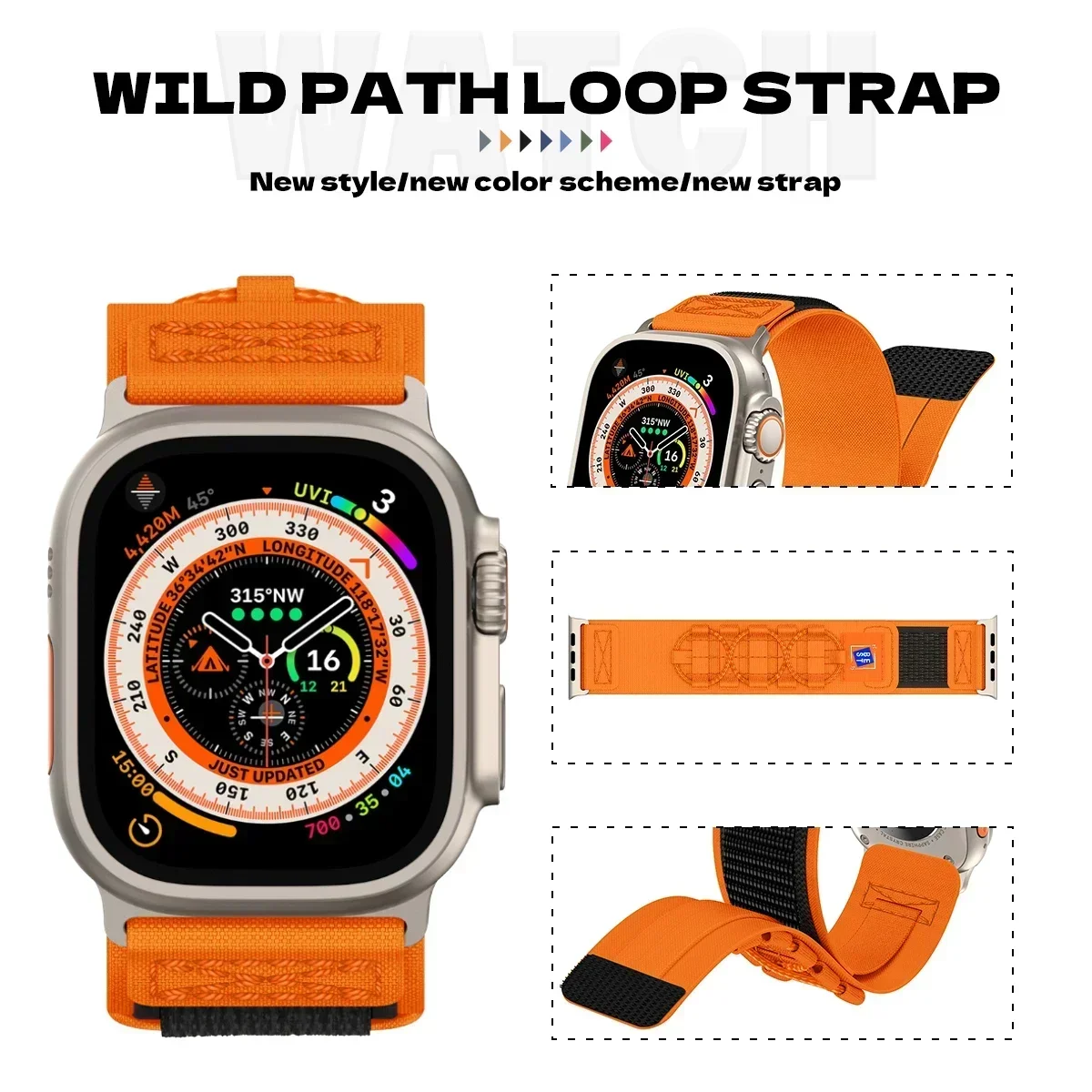 Tactical Sport Nylon Trail Strap for Apple Watch - Durable and Stylish Bracelet for Active Lifestyles