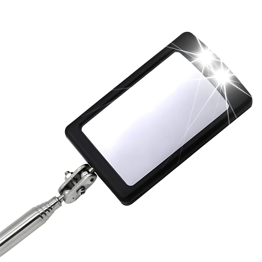 360 Retractable Telescopic Inspection Detection Lens Round Mirror Silver Pocket Clip New Car Tools Extend 7-1/4" To 30" DIY TOOL 4