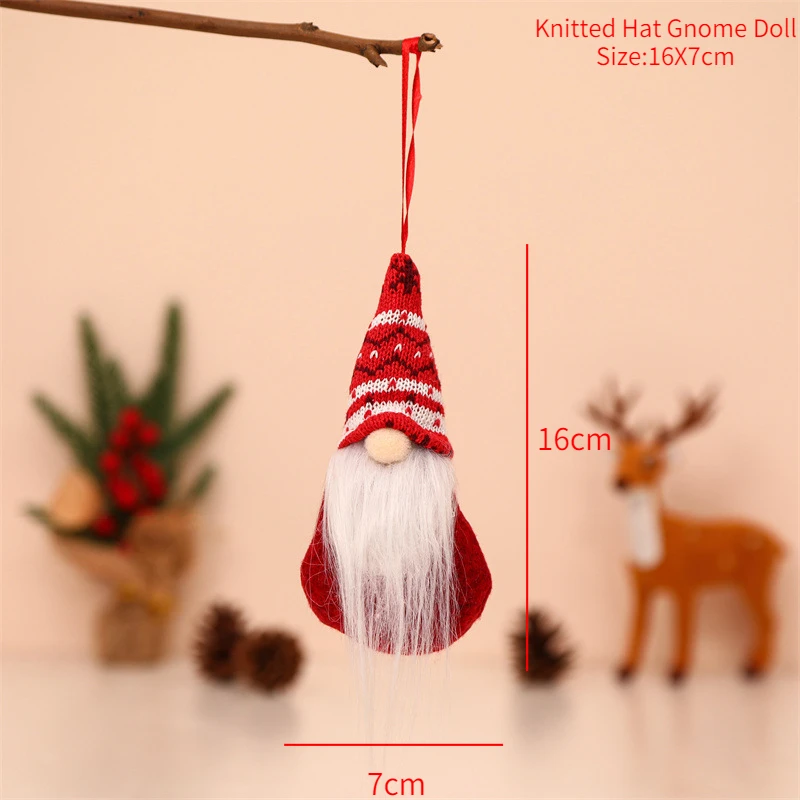 Christmas Gnome Plush Knitted Faceless Doll Handmade Swedish Tomte Christmas Elf Decoration New Year Gifts Xmas Decor For Home