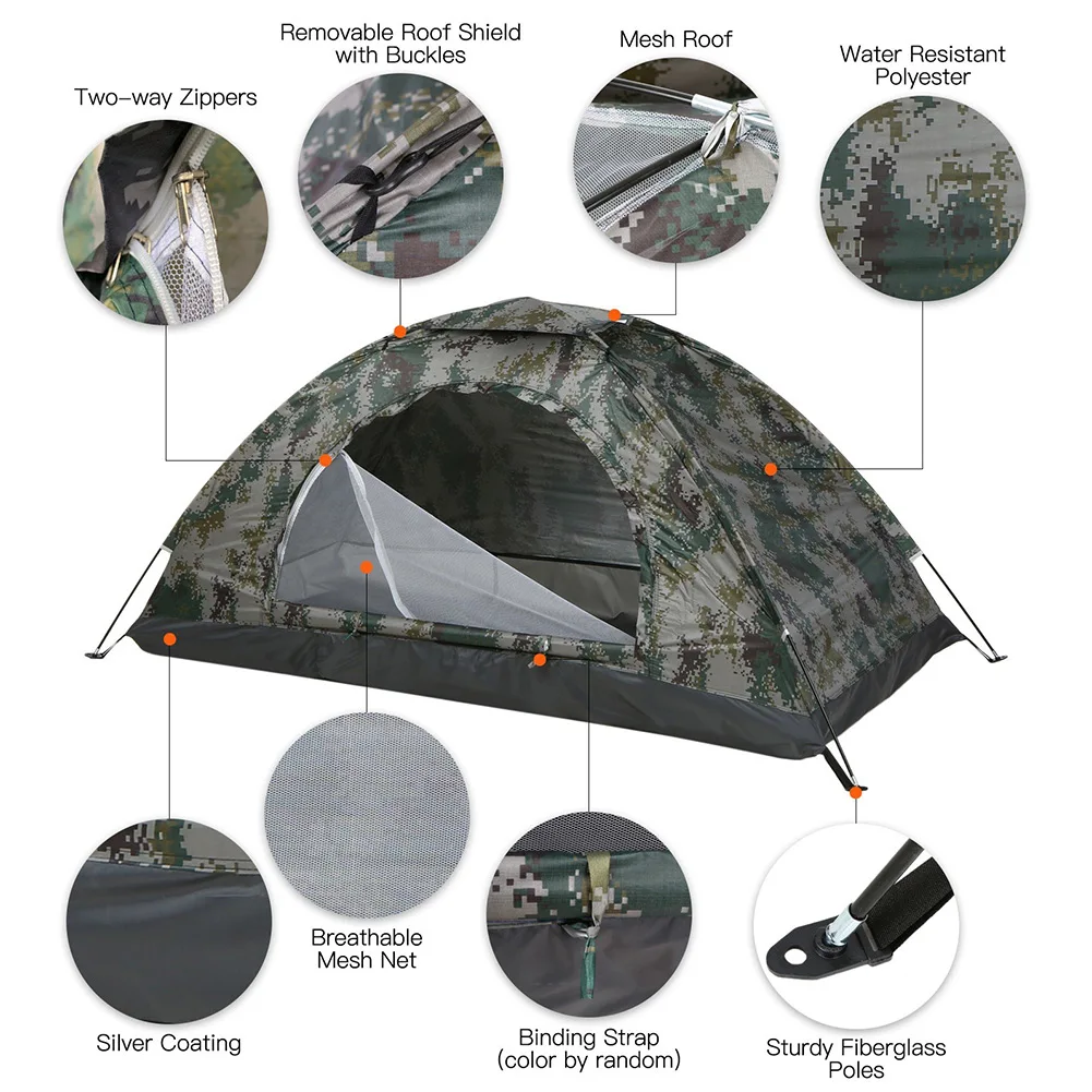 2 Person Tent Ultralight Portable Camping Garden Tents With Anti-UV Coating Roof Shield Storage Bag Outdoor Beach Hiking Parts pop canopy tent tent connector parts