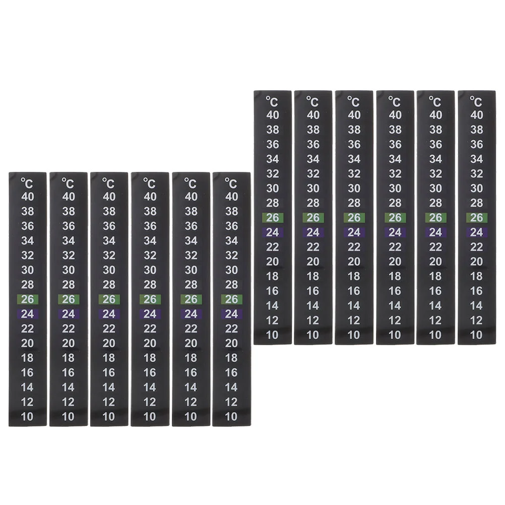 12 Pcs Aquarium Temperature Gauge Fish Tank Sticker Thermometer Strips Liquid Crystal Bowl