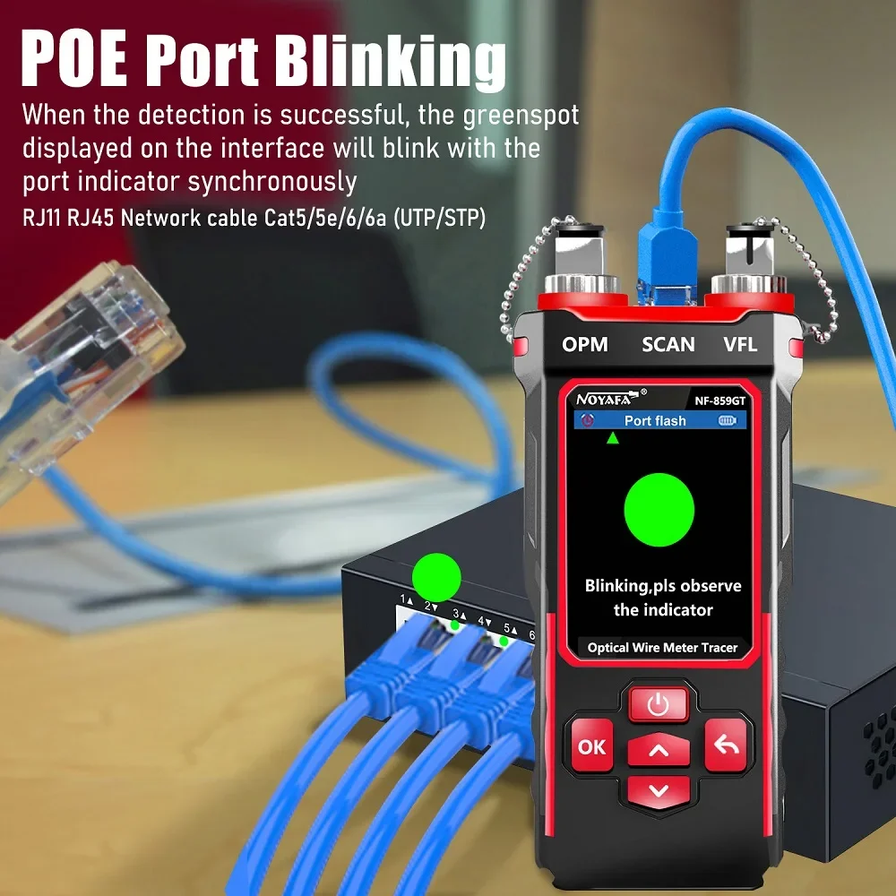 [ NEW] NF-859GT Multi-functional Network Cable Line Finder Length Breakpoint Test Red Light Power Meter Integrated Machine