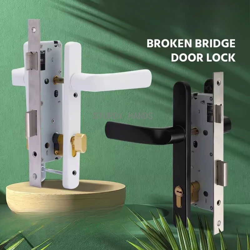 Thickened Stainless Steel 85 * 35/30/25/20 Series Lock Plastic Steel Aluminum Alloy Flat Door Lock Body 1 set door lock Excluding keys