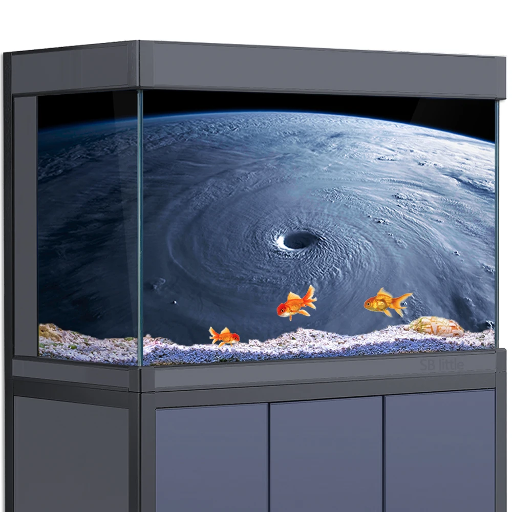 

Aquarium Background Sticker - Space Planet Earth Clouds HD 3D Poster Decoration - for 5-60 Gallon Fish Tanks Reptile Habitat