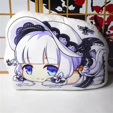 42*35cm Azur Lane plush toy Game Kaga Laffey ILLUSTRIOUS Akagi figure stuffed doll pillow double sided pillowcase for gift 2