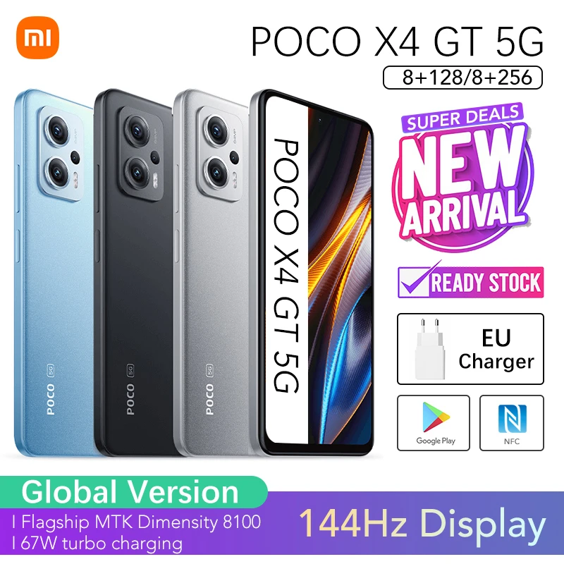Xiaomi POCO X4 GT 5G Global Version 8GB 256GB 128GB Smartphone | NFC | Play Store | Original Brand New | Sealed | Ready Stock