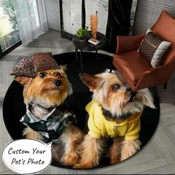 Personalized Round Photo Rug - Soft Anti - Slip Flannel Carpet - Round 80x80cm (Send photo)