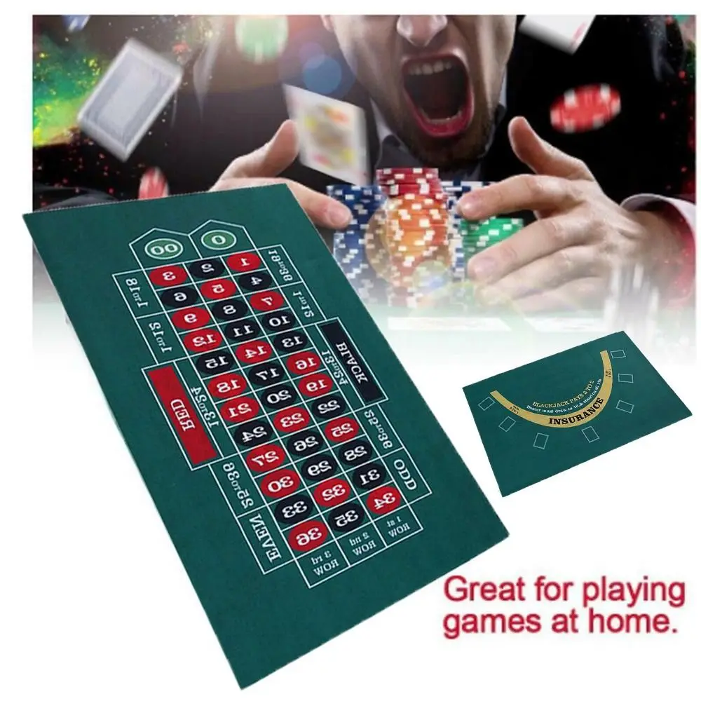 

Felt Cloth Game Tablecloth High-quality Roulette Blackjack 60*90CM Casino Table Mat Double-sided Poker Table Top Home