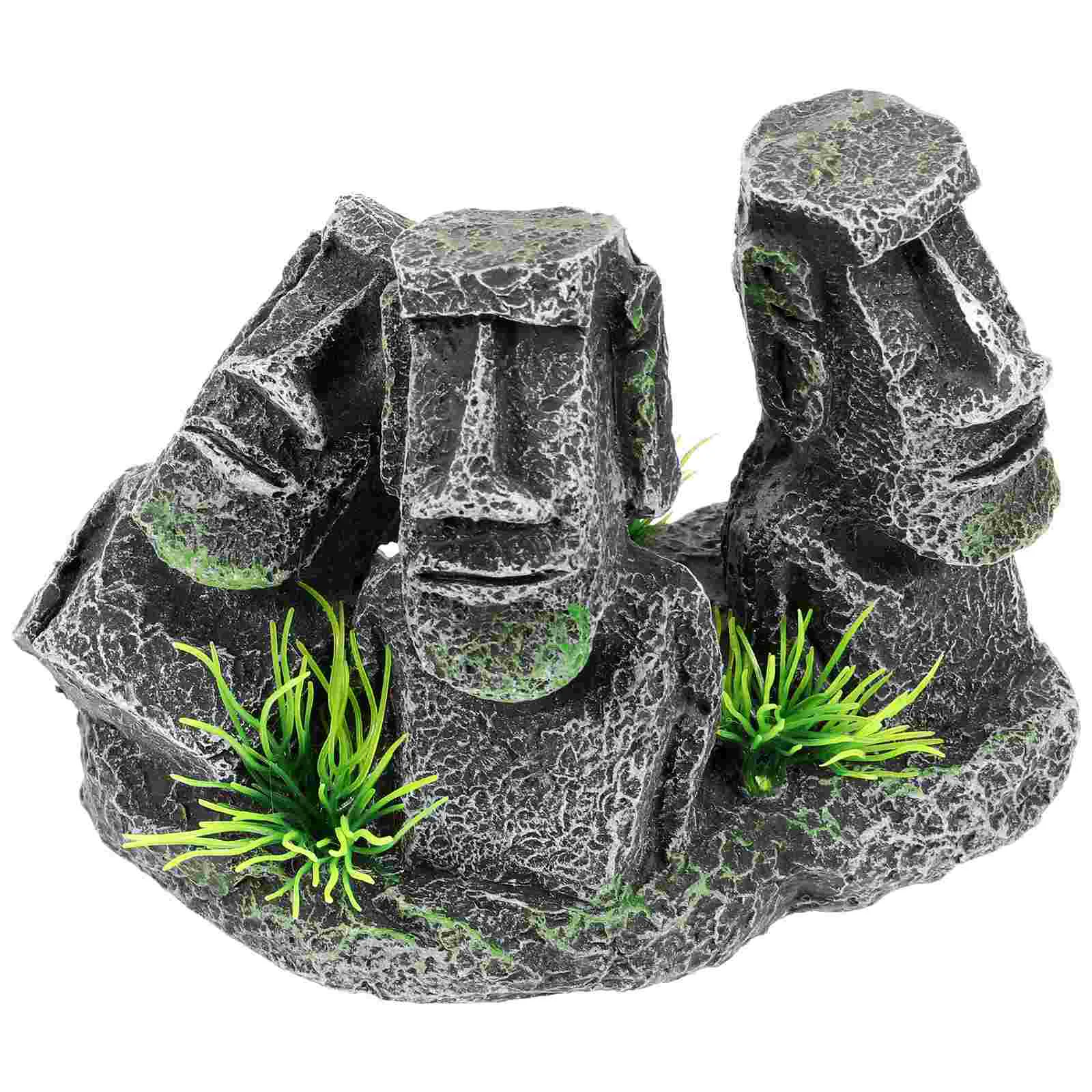 

Fish Tank Decor Aquarium Moai Decor Aquarium Resin Craft Decoration Fish Tank Decoration