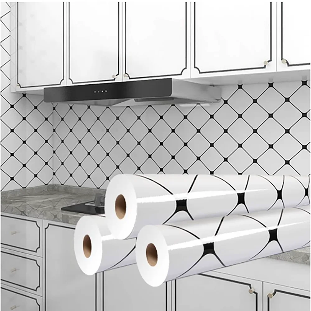 สติ๊กเกอร์ติดผนังตกแต่งแบบคลาสสิกขนาด 40 ซม. กันความชื้น กันเชื้อรา วอลเปเปอร์แบบมีกาวในตัว สำหรับตู้ครัว ตกแต่งบ้าน 1