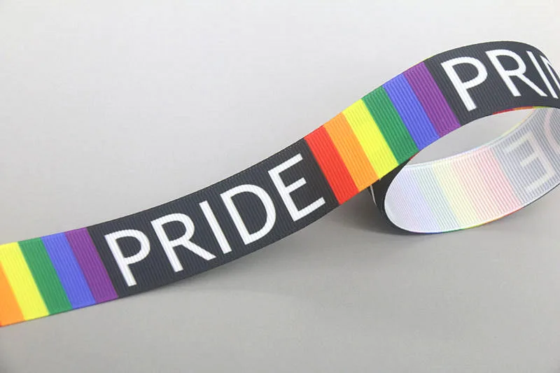 DHK 50yards Rainbow Love Lgb Pride Printed Grosgrain Ribbon Accessories Headwear Decoration Collar DIY Sewing Craft S2543