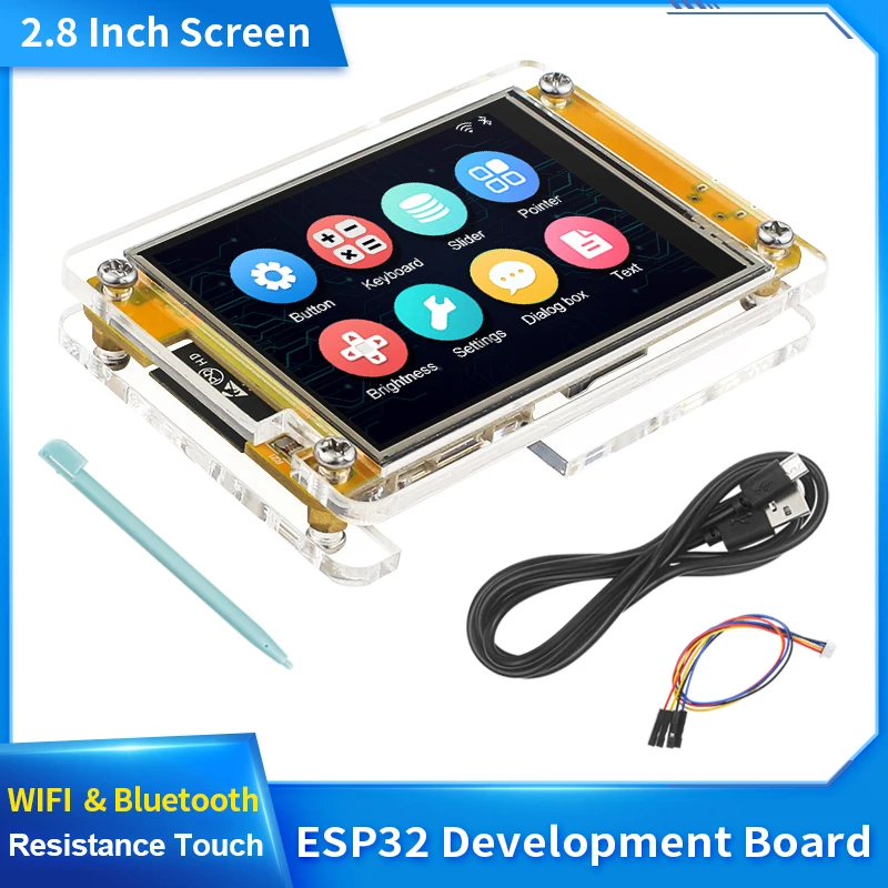 para Arduino Lvgl Wi-fi bt Placa de Desenvolvimento Lcd Módulo Tft Toque de Resistência 240×320 28 Polegadas Esp32