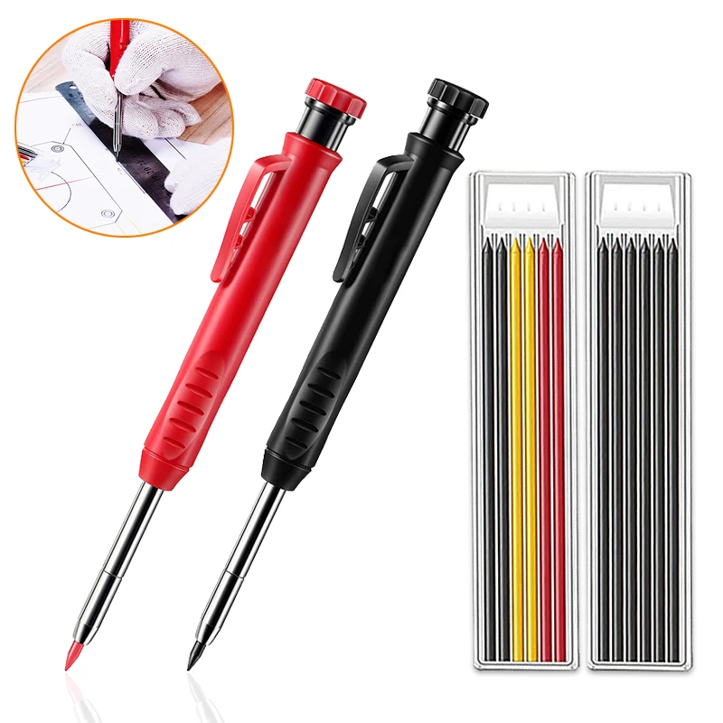 21mm wrench Solid Carpenter Pencil and Built-in Sharpener with Refill Leads for Deep Hole Mechanical Pencil Marker Marking Woodworking Tools drill driver set