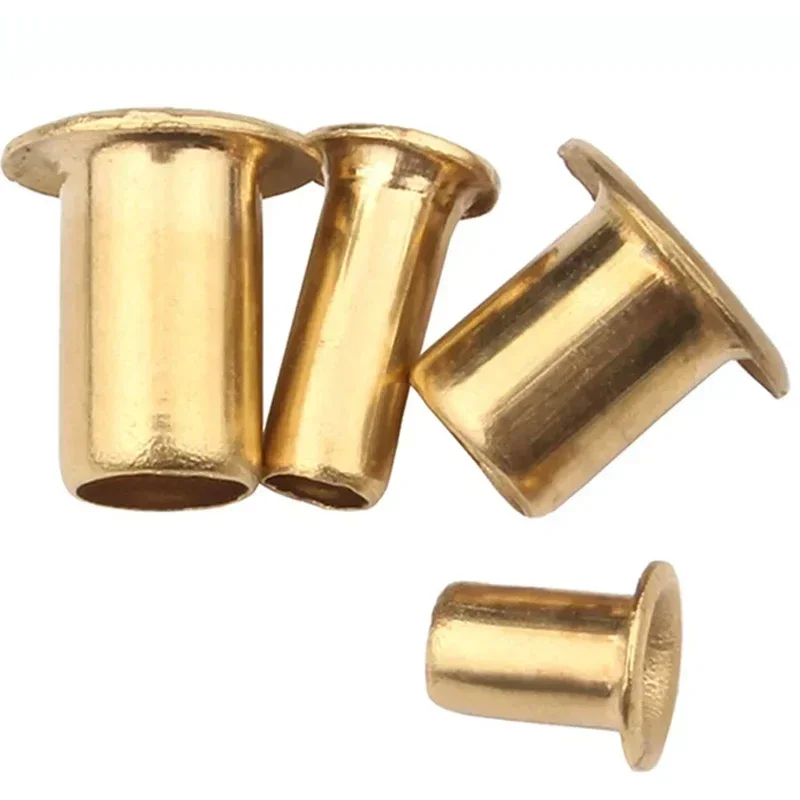Brass Metal Eyelets Hollow Rivet Nut M1.3 M1.5 M1.7~M6 Copper Hollow Rivet Circuit Board PCB Vias Nails GB876 Tubular Rivets rivets and fasteners rivets and screws