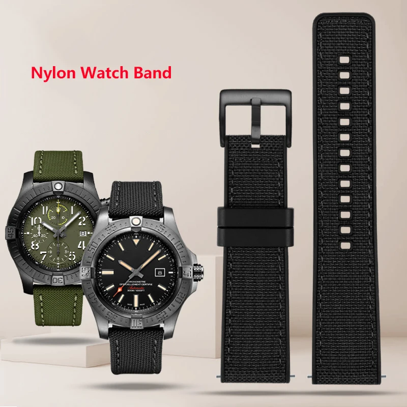 20MM 22MM 24MM Nylon Watch Band For Seiko Casio Mido Citizen Watch Strap Waterproof Sport Bracelet Canvas Universal Straps Black